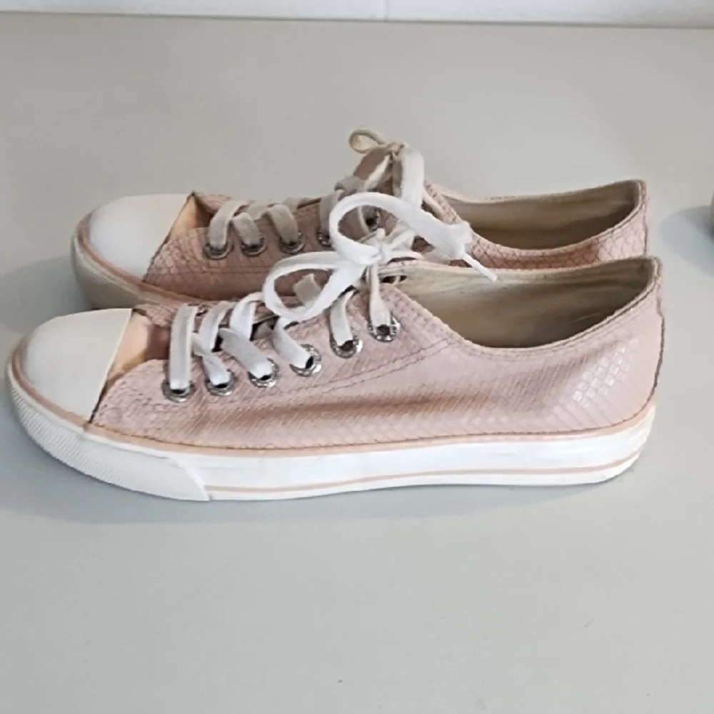 2 Pair Sneakers - Pink and White Rhinestone Sho- String Eyelets 8